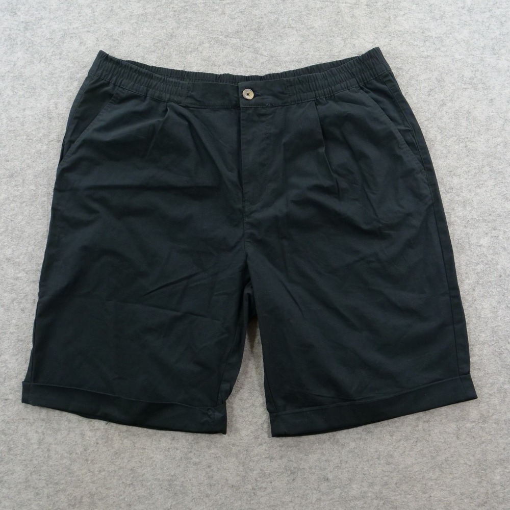 American Tall Shorts Mens 38 Tall Black Elastic Waist Stretch Chino NWT Casual